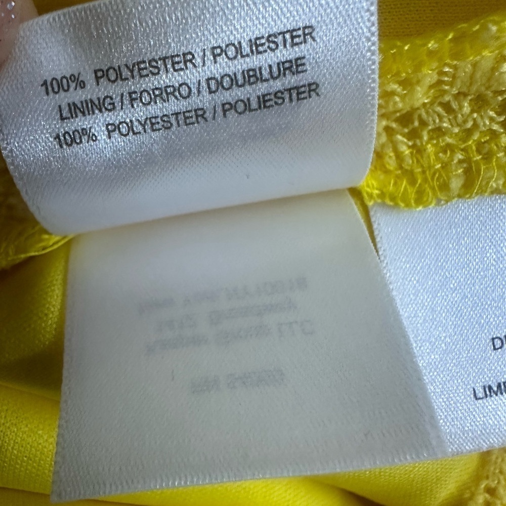 NWT Black Label By Evan-Picone Women's Sz 16 Yellow Sleeveless Lace A-Line Dress - Picture 10 of 10